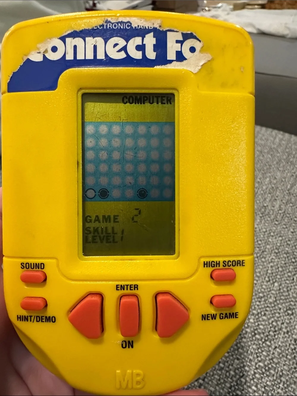 Vintage Connect Four Handheld Game working condition new battery 1990s retro
